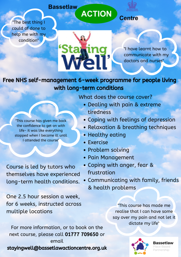 Staying Well Poster 6 week Course « Bassetlaw Action Centre